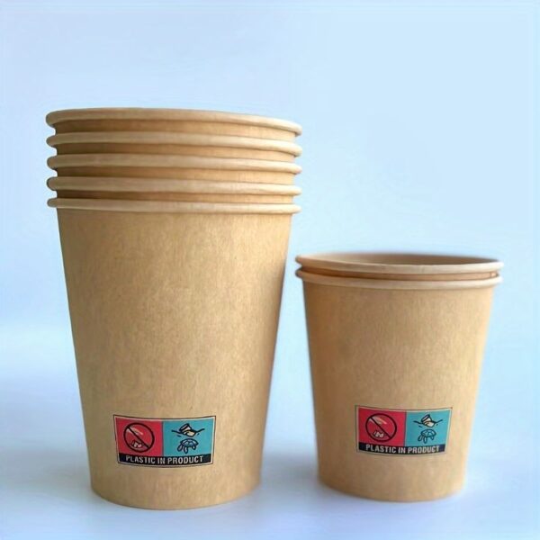Copos de Papel Kraft de 100 Peças de 3_4Oz - Livres de BPA, Copos Descartáveis para Café e Bebidas para Festas e Casamentos Vasos de café Kraft 4 onz-100und