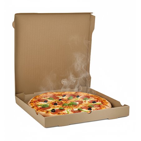 caja-carton-para-pizza-kraft-30x30x4cm-100-uds (1) Eco Pizza Kraft 260X260X40-100und