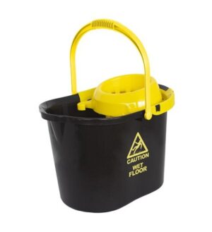 Cubo+esc caution negro/amarillo 15lts